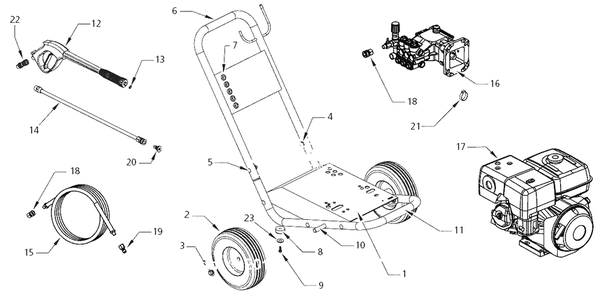 Pressure-Washer Parts Diagram and Parts List for PW2685  Campbell Hausfeld Pressure Washer